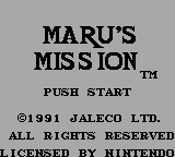 Maru's Mission (Game Boy) screenshot: Title Screen