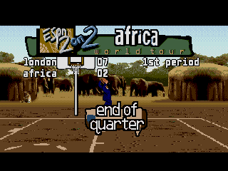 ESPN NBA Hangtime '95 (SEGA CD) screenshot: End of quarter