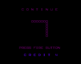 R-Type (Amstrad CPC) screenshot: Continue?