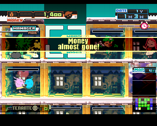 One Piece Mansion (PlayStation) screenshot: Don't overspend or you'll lose!