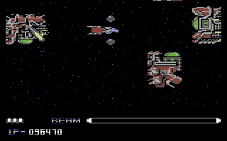 R-Type (Commodore 64) screenshot: ...breaks into pieces