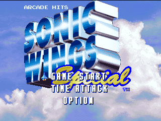 Sonic Wings Special (PlayStation) screenshot: Main menu.