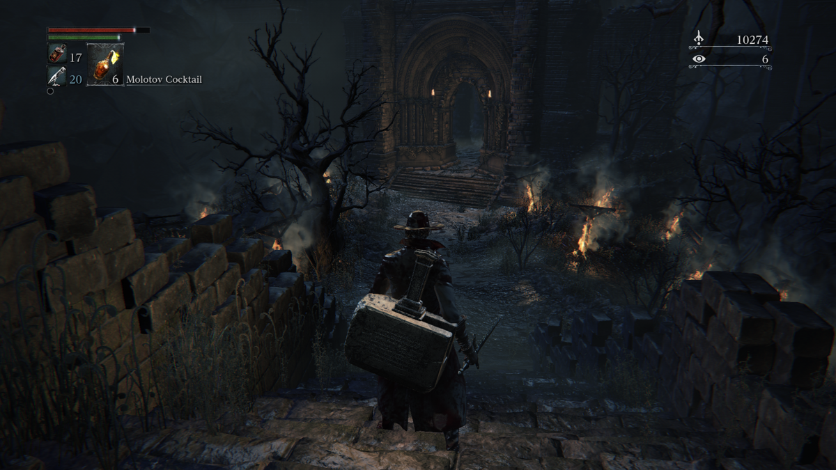 Bloodborne (PlayStation 4) screenshot: This doesn't look ominous at all...