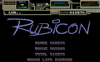 Rubicon (Atari ST) screenshot: Level clear