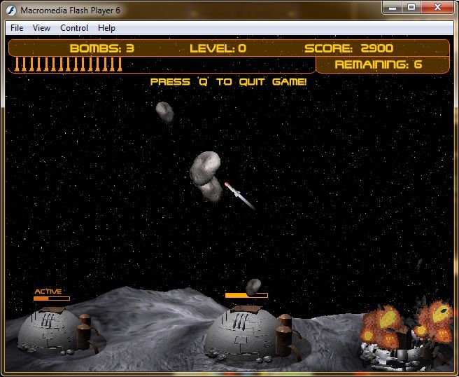 Missile Strike (Windows) screenshot: That's one base gone