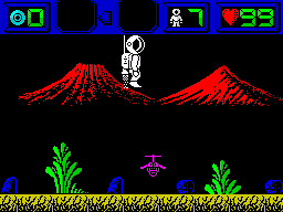 Heritage (ZX Spectrum) screenshot: Avoiding enemy robot