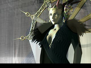Final Fantasy VIII (PlayStation) screenshot: Intro continues. Edea. Ominous church-like music with choir and orchestra