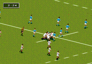 Rugby World Cup 95 (Genesis) screenshot: Can they protect the ball?