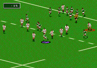 Rugby World Cup 95 (Genesis) screenshot: England take in minnows Zimbabwe