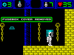 Heritage (ZX Spectrum) screenshot: Fusebox cover removed