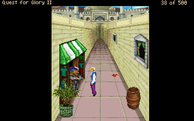 Quest for Glory II: Trial by Fire (Windows) screenshot: The streets of Shapeir have also undergone a lot of improvement and are now much more varied. Still, you can't buy anything from these extra merchants.