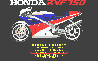 RVF Honda (Atari ST) screenshot: Main Menu