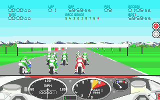RVF Honda (Atari ST) screenshot: On the starting grid