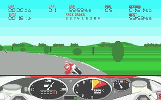 RVF Honda (Atari ST) screenshot: Running a bit wide