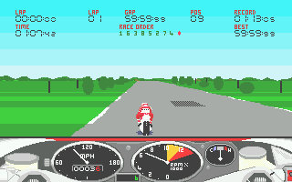 RVF Honda (Atari ST) screenshot: Avoid the oil
