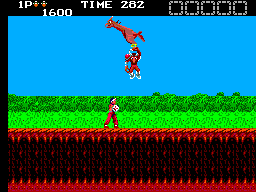 Rygar (SEGA Master System) screenshot: Here comes one riding a dragon