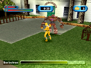 Saban's Power Rangers: Time Force (PlayStation) screenshot: Oh no! It's Barbatron!