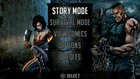 Unbound Saga (PSP) screenshot: Main menu.