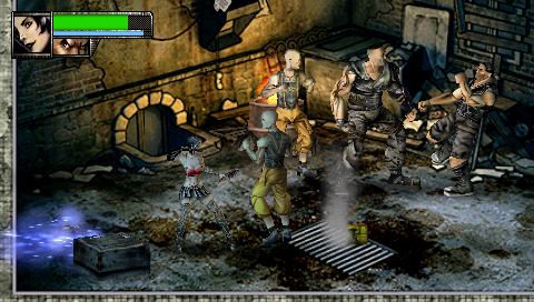 Unbound Saga (PSP) screenshot: You can switch between Rick and Lori. Each one of them is useful in some situation or another.