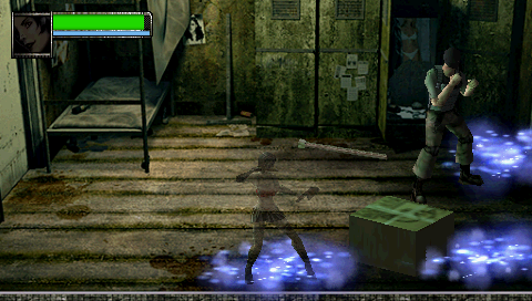 Unbound Saga (PSP) screenshot: Lori can become invisible in such areas.
