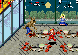 The Ninja Kids (Arcade) screenshot: First Boss