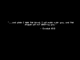 1213: Episode 2 (Windows) screenshot: The second episode starts with a bible citation.