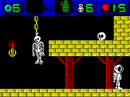 Heritage (ZX Spectrum) screenshot: Hanging bones