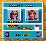 Power Spike: Pro Beach Volleyball (Game Boy Color) screenshot: Team selection