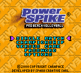 Power Spike: Pro Beach Volleyball (Game Boy Color) screenshot: Main menu