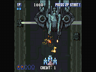 Sonic Wings Special (PlayStation) screenshot: Stage 6 boss.