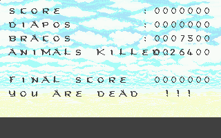 Safari Guns (Atari ST) screenshot: In this case, badly, because I got bored and slaughtered a bunch of them