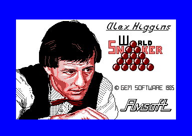 Alex Higgins' World Snooker (Amstrad CPC) screenshot: Title Screen