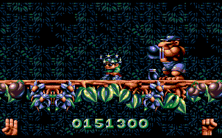 Magic Pockets (Amiga) screenshot: There is also a big boss - gorilla!