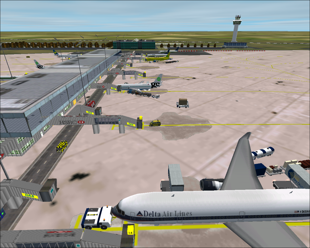 Commuter Airliners: Eurowings Professional (Windows) screenshot: Enhanced Scenery: Stanstead Airport (EGSS)