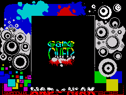 Dziurak: Go to Hole! - Wapniak Party Version (ZX Spectrum) screenshot: Game over