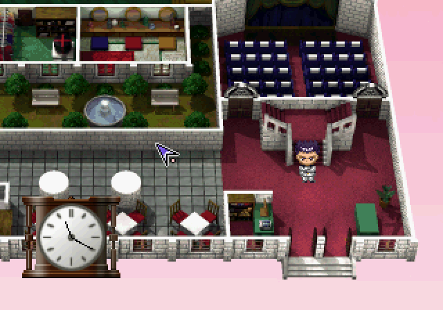 Sakura Taisen 2: Kimi, Shinitamou Koto Nakare (SEGA Saturn) screenshot: The navigation map has a clock now. Ichirou looks more stylish.