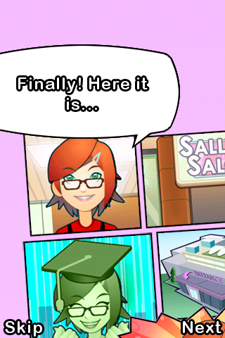 Sally's Salon (iPhone) screenshot: Storyline