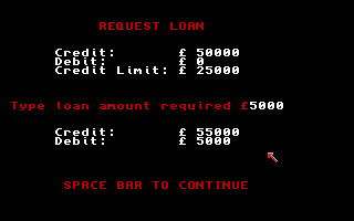 Football Manager (Amiga) screenshot: Request loan