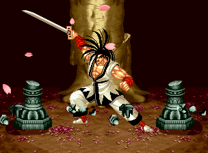 Samurai Shodown (Neo Geo) screenshot: The more training, more skill!