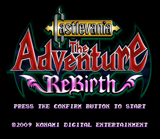 Castlevania: The Adventure - ReBirth (Wii) screenshot: Title screen