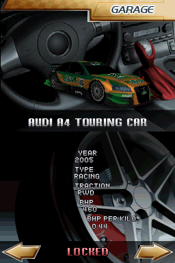 Corvette Evolution GT (Nintendo DS) screenshot: Audi A4 Touring Car