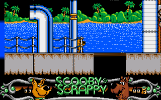 Scooby-Doo and Scrappy-Doo (Amiga) screenshot: Scrappy is on board a ship