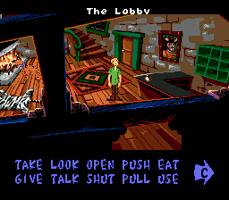 Scooby-Doo Mystery (Genesis) screenshot: The lobby of the hotel