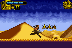 The Scorpion King: Sword of Osiris (Game Boy Advance) screenshot: Join 100 little scorpions like these and earn 1-UP, as well as the coins in Mario games.