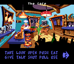 Scooby-Doo Mystery (Genesis) screenshot: The chef wont let you into the kitchens