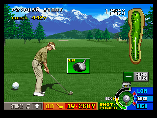 Neo Turf Masters (Neo Geo) screenshot: Selecting a club.