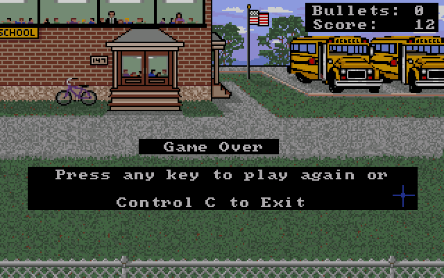 Schoolyard Slaughter (Amiga) screenshot: Ending screen for the Amiga version.