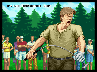 Neo Turf Masters (Neo Geo) screenshot: I didn't do too well on that hole.