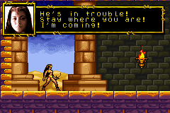 The Scorpion King: Sword of Osiris (Game Boy Advance) screenshot: Cassandra goes to the rescue!