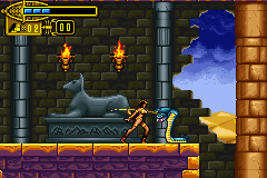 The Scorpion King: Sword of Osiris (Game Boy Advance) screenshot: Snakes and some royalty guards: some of the first enemies who you'll find. But they are very weak!